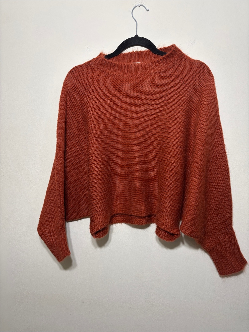 Relaxed Fit Crewneck Sweater in Rust for Women